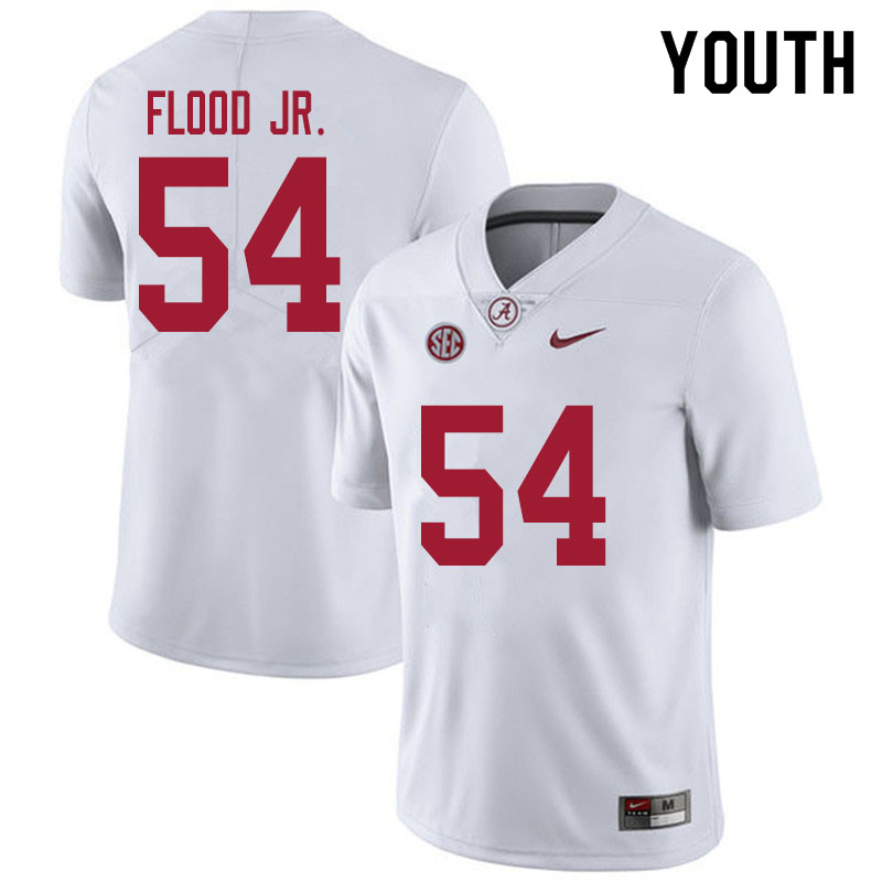 Alabama Crimson Tide Youth Kyle Flood Jr. #54 White NCAA Nike Authentic Stitched 2020 College Football Jersey ZA16T84QX